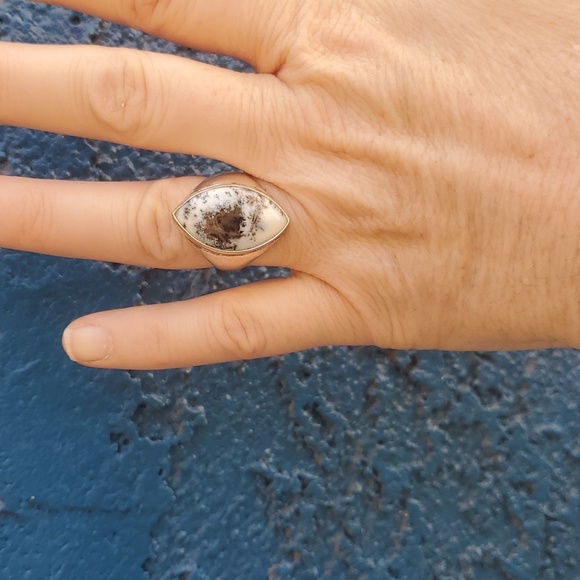 New Men's Dendritic Opal 925 Silver Ring. - Picture 4 of 10